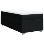 Bed Frame with Mattress Set Spring Box Base Black King Single Fabric