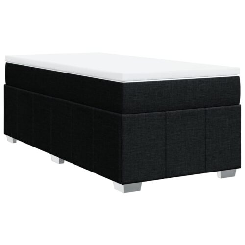 Bed Frame with Mattress Set Spring Box Base Black King Single Fabric