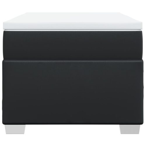 Bed Frame with Mattress Set Spring Box Base Black King Single Faux Leather - Image 4