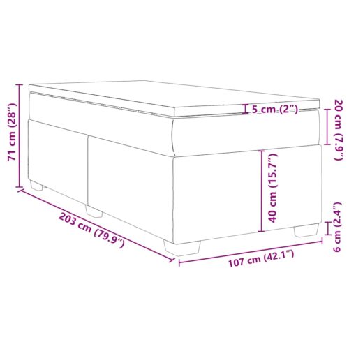 Bed Frame with Mattress Set Spring Box Base Black King Single Faux Leather - Image 12