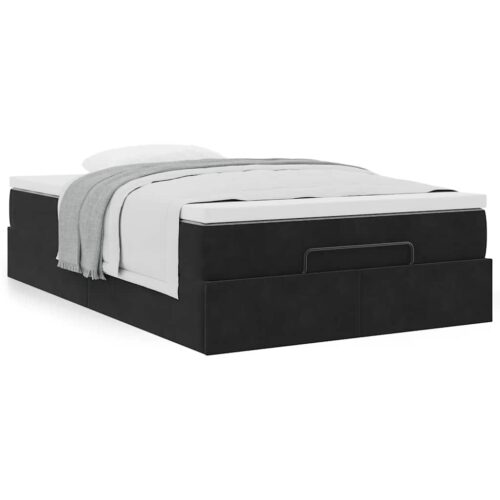 Storage Bed Frame with Mattress Set Lift Base Platform Black King Single Velvet - Image 4