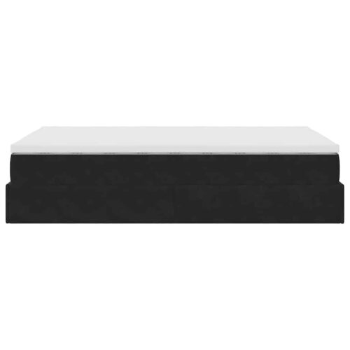 Storage Bed Frame with Mattress Set Lift Base Platform Black King Single Velvet - Image 9