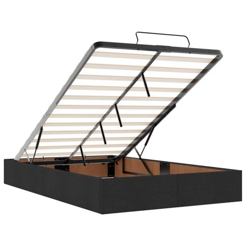 Storage Bed Frame with Mattress Set Lift Platform Base Black King Single Fabric - Image 11