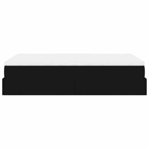 Storage Bed Frame with Mattress Set Lift Base Black Super Single Faux Leather - Image 9