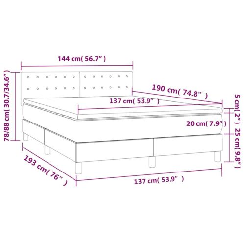Bed Frame with Mattress Set Spring Base Dark Grey 137x187cm Double Size Fabric - Image 11