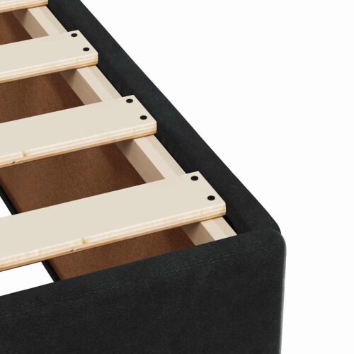Bed Frame with Mattress Set Spring Box Base Black King Single Velvet - Image 11
