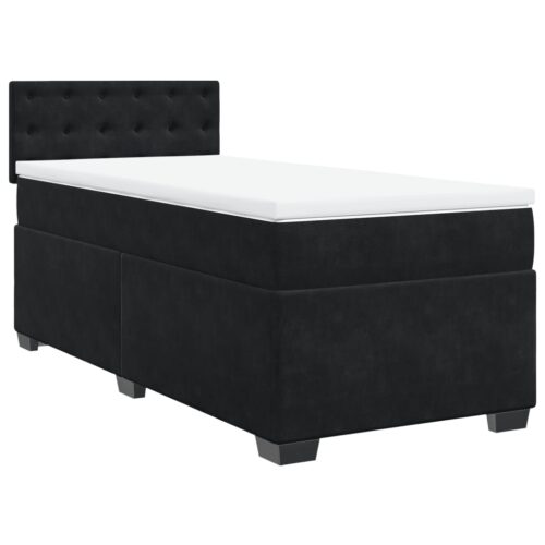 Bed Frame with Mattress Set Spring Box Base Black King Single Velvet - Image 13