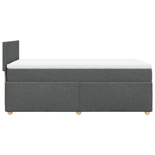 Bed Frame with Mattress Set Spring Box Base Dark Grey King Single Fabric - Image 7