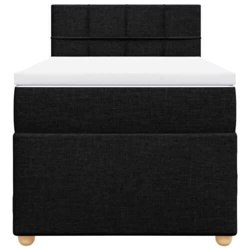 Bed Frame with Mattress Set Spring Box Base Black King Single Fabric - Image 4