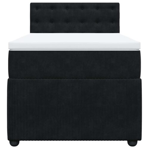 Bed Frame with Mattress Set Spring Box Base Black King Single Velvet - Image 4