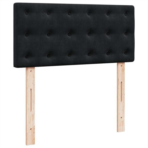 Bed Frame with Mattress Set Spring Box Base Black King Single Velvet - Image 5