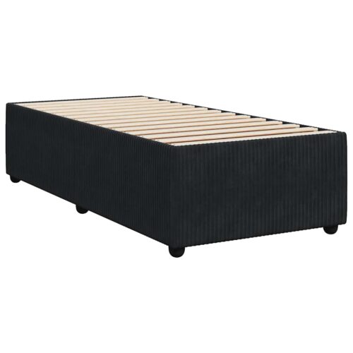 Bed Frame with Mattress Set Spring Box Base Black King Single Velvet - Image 6