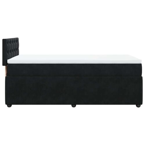 Bed Frame with Mattress Set Spring Box Base Black King Single Velvet - Image 9