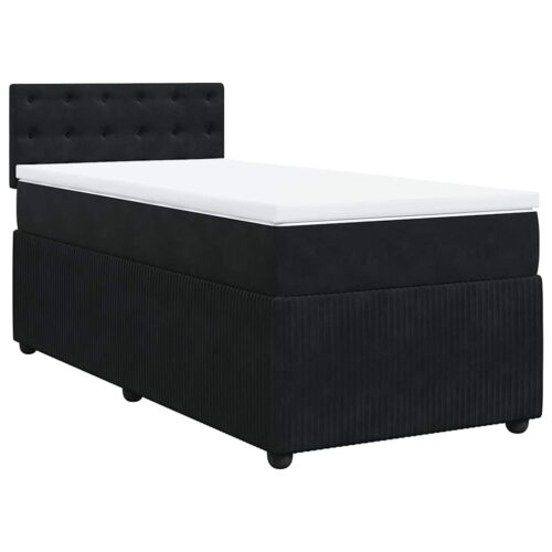Bed Frame with Mattress Set Spring Box Base Black King Single Velvet - Image 13