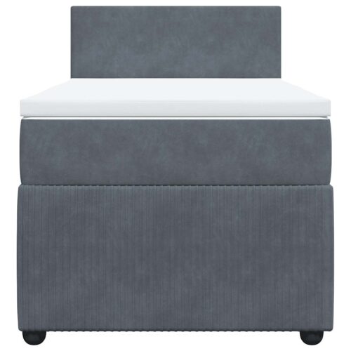 Bed Frame with Mattress Set Spring Box Base Dark Grey King Single Velvet - Image 4