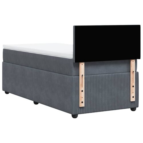 Bed Frame with Mattress Set Spring Box Base Dark Grey King Single Velvet - Image 10