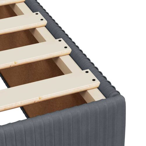 Bed Frame with Mattress Set Spring Box Base Dark Grey King Single Velvet - Image 11