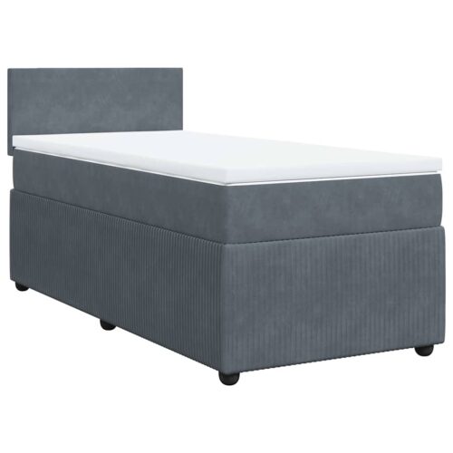 Bed Frame with Mattress Set Spring Box Base Dark Grey King Single Velvet - Image 13