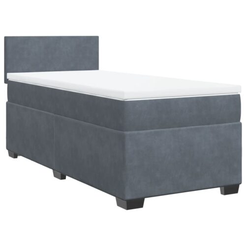 Bed Frame with Mattress Set Spring Box Base Dark Grey King Single Fabric - Image 13