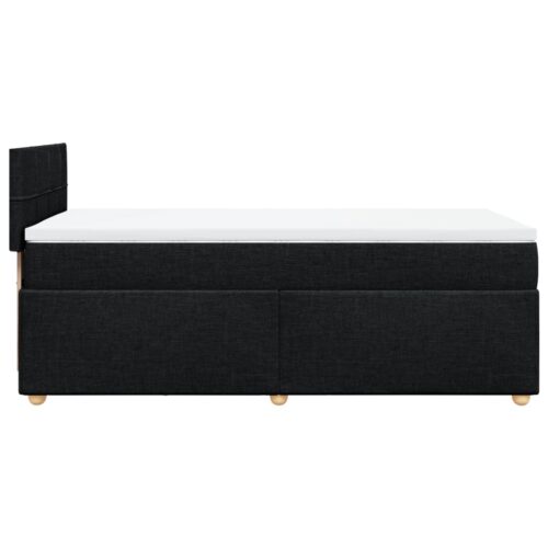 LED Lights Bed Frame with Mattress Set Spring Base Fabric Black King Single - Image 7