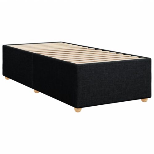 LED Lights Bed Frame with Mattress Set Spring Base Fabric Black King Single - Image 10