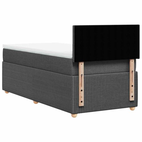 Bed Frame with Mattress Set Spring Box Base Dark Grey King Single Fabric - Image 10