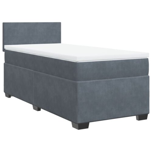 Bed Frame with Mattress Set Spring Box Base Dark Grey King Single Fabric - Image 3