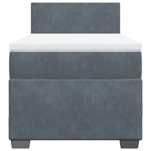 Bed Frame with Mattress Set Spring Box Base Dark Grey King Single Fabric - Image 6