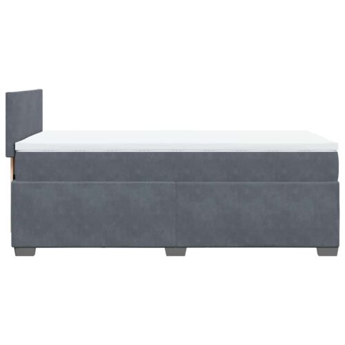Bed Frame with Mattress Set Spring Box Base Dark Grey King Single Fabric - Image 11