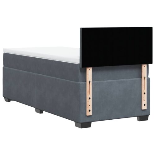 Bed Frame with Mattress Set Spring Box Base Dark Grey King Single Fabric - Image 12