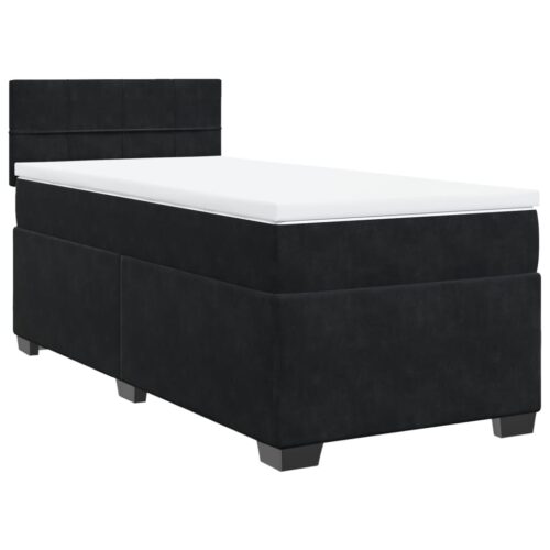 Bed Frame with Mattress Set Spring Box Base Black King Single Fabric - Image 13