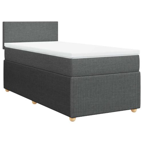 Bed Frame with Mattress Set Spring Box Base Light Grey King Single Fabric - Image 3