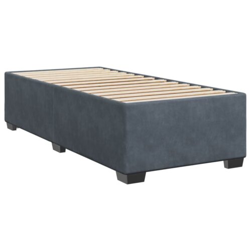 Bed Frame with Mattress Set Spring Box Base Dark Grey King Single Fabric - Image 8
