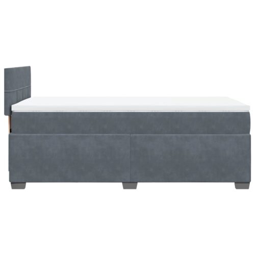 Bed Frame with Mattress Set Spring Box Base Dark Grey King Single Fabric - Image 9