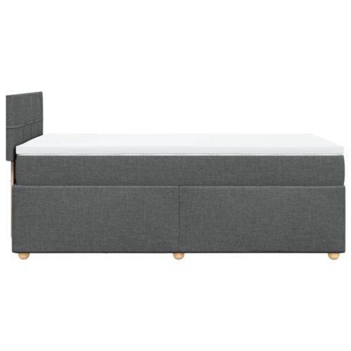 Bed Frame with Mattress Set Spring Box Base Dark Grey King Single Fabric - Image 7