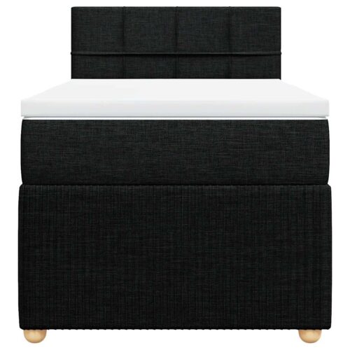 Bed Frame with Mattress Set Spring Box Base Black King Single Fabric - Image 4