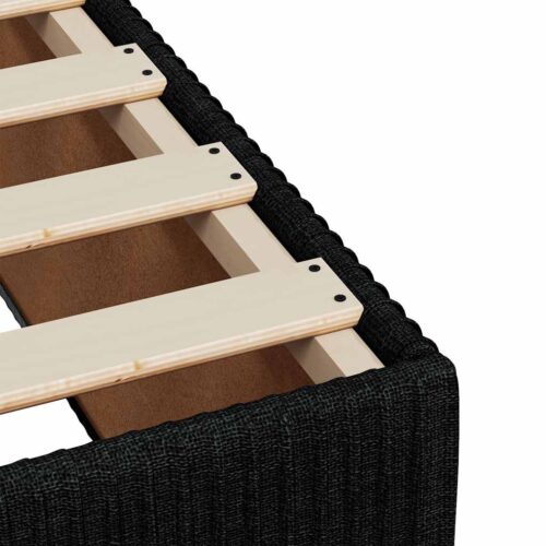 Bed Frame with Mattress Set Spring Box Base Black King Single Fabric - Image 11