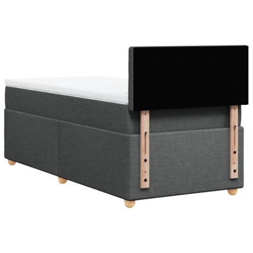 Bed Frame with Mattress Set Spring Box Base Dark Grey King Single Fabric - Image 8