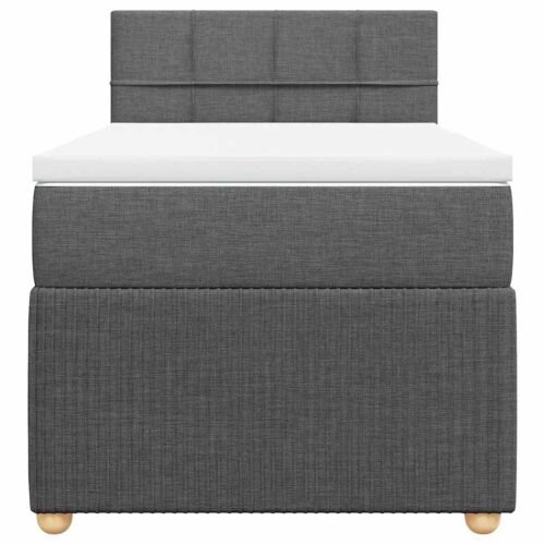 Bed Frame with Mattress Set Spring Box Base Dark Grey King Single Fabric - Image 4