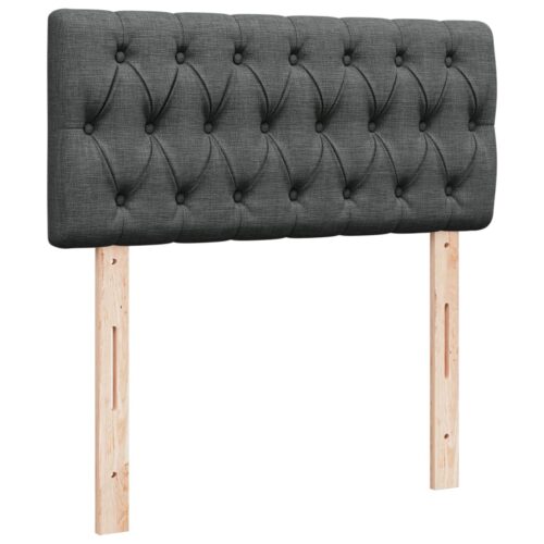Bed Frame with Mattress Set Spring Box Base Dark Grey King Single Fabric - Image 7