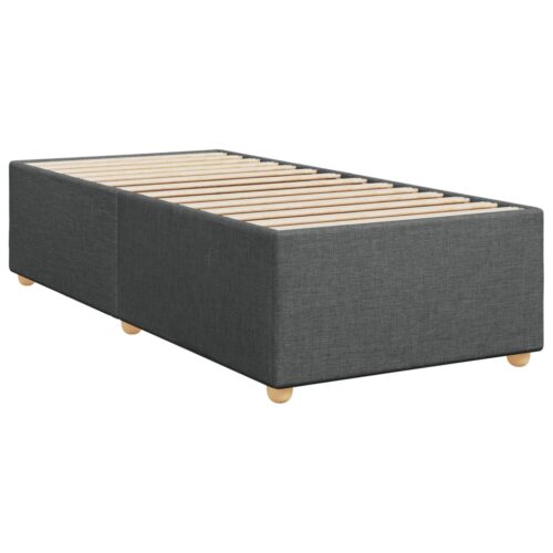 Bed Frame with Mattress Set Spring Box Base Dark Grey King Single Fabric - Image 8