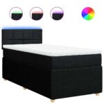 Bed Frame with Mattress Set Spring Box Base Dark Grey King Single Fabric