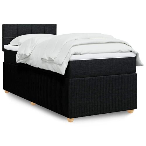 Bed Frame with Mattress Set Spring Box Base Dark Grey King Single Fabric - Image 2