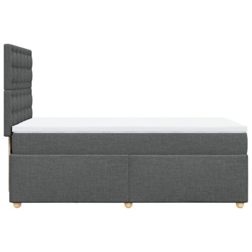 Bed Frame with Mattress Set Spring Box Base Dark Grey King Single Fabric - Image 5
