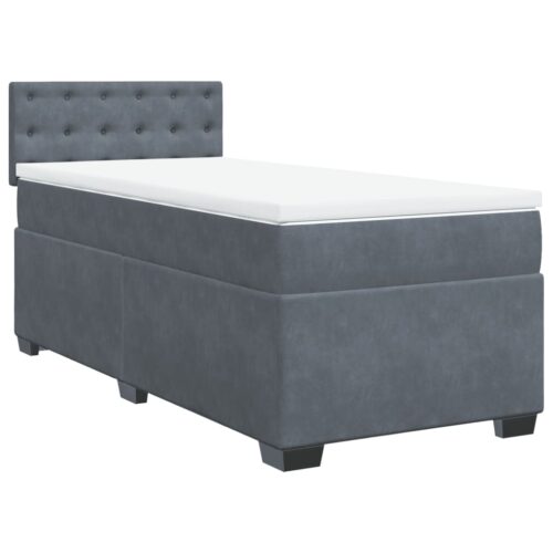 Bed Frame with Mattress Set Spring Box Base Dark Grey King Single Fabric - Image 13