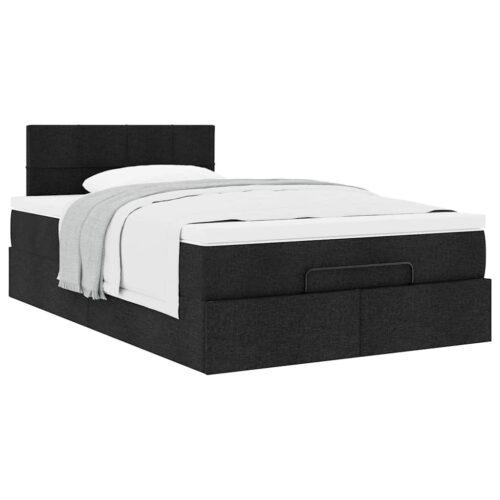 Storage Bed Frame with Mattress Set Lift Base Platform Black King Single Fabric - Image 5