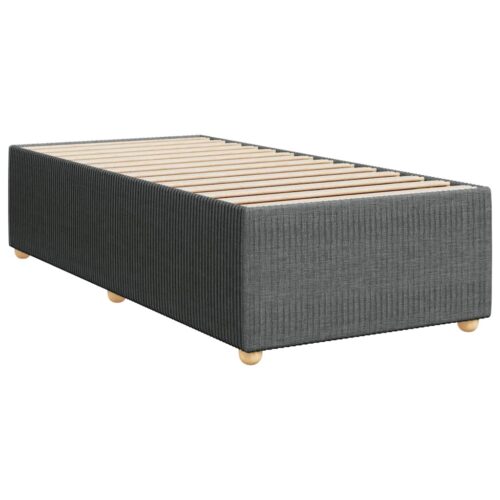 Bed Frame with Mattress Set Spring Box Base Dark Grey King Single Fabric - Image 6