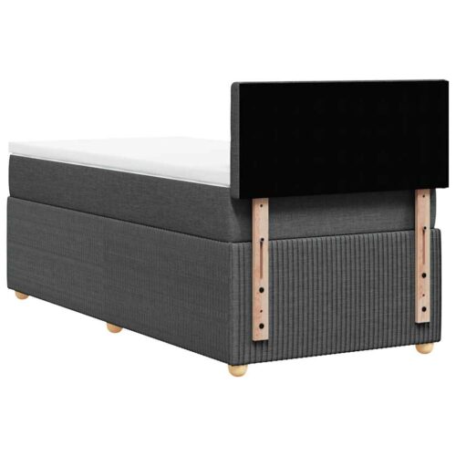Bed Frame with Mattress Set Spring Box Base Dark Grey King Single Fabric - Image 10