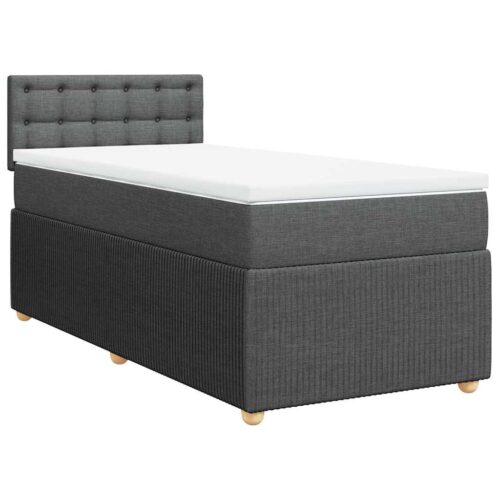 Bed Frame with Mattress Set Spring Box Base Dark Grey King Single Fabric - Image 13