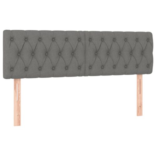 Bed Frame with Mattress Set Spring Base Dark Grey 137x187cm Double Size Fabric - Image 7
